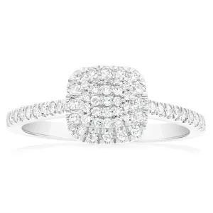 1/4 Carat Luminesce Laboratory Grown Silver Ring with 57 Diamonds Shiels