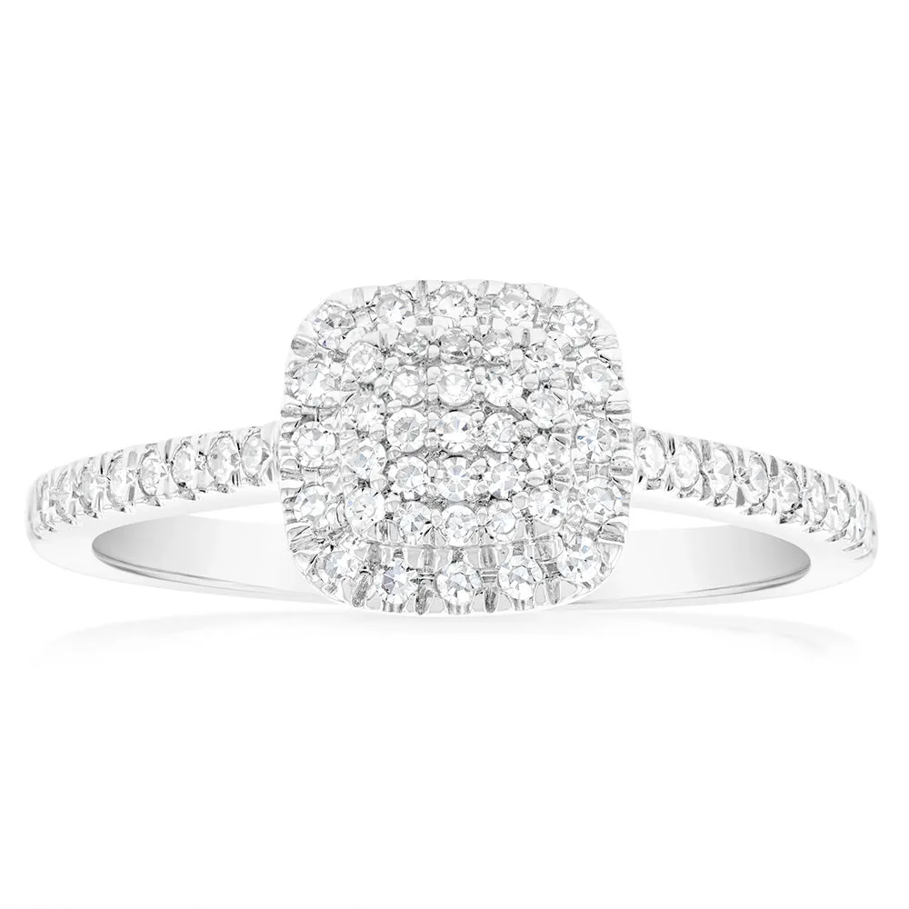 1/4 Carat Luminesce Laboratory Grown Silver Ring with 57 Diamonds Shiels