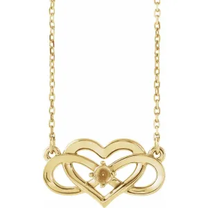 14K Gold 1/10 CTW Natural Diamond Infinity-Inspired Heart Necklace