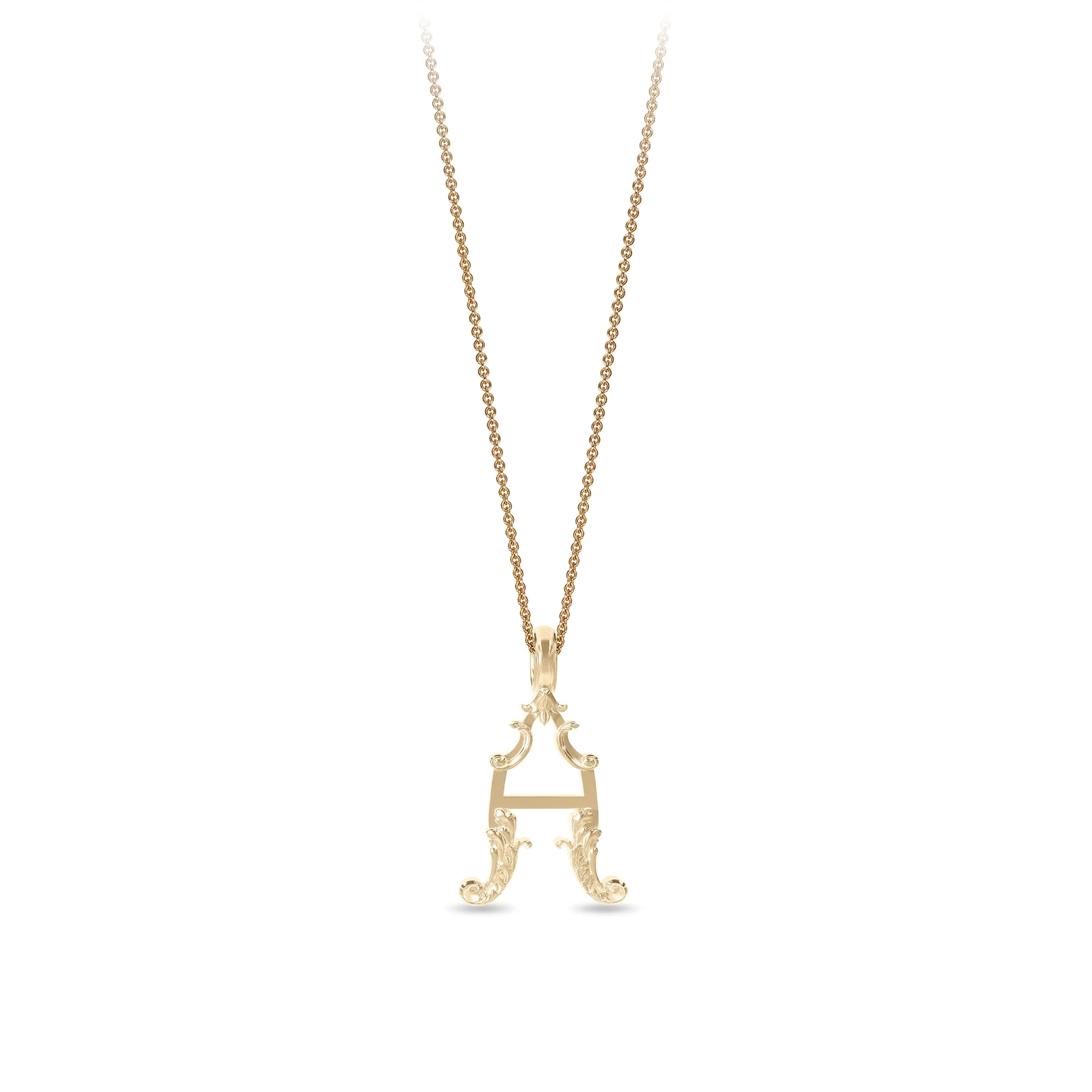 14K Gold Baroque Letter Charms
