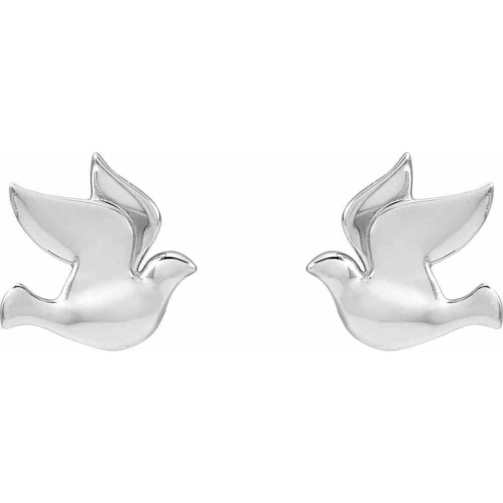 14K Gold Dove Earrings