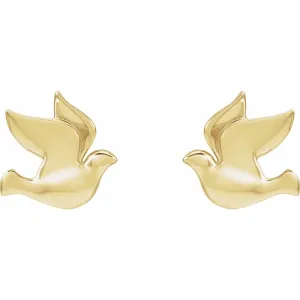 14K Gold Dove Earrings