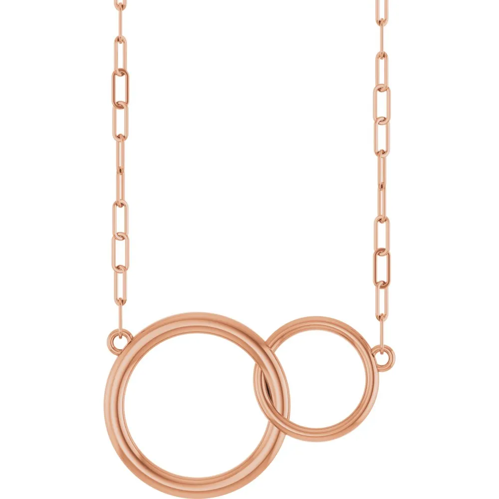 14K Gold Interlocking Circle Necklace