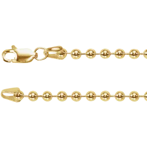 14K Yellow Gold-Filled 3 mm Hollow Bead 7" Chain