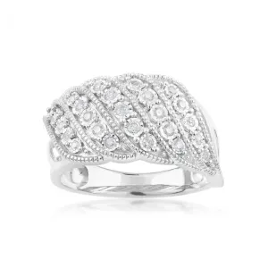 1/5 Carat Diamond Ring with 25 Brilliant Diamonds in Sterling Silver Shiels
