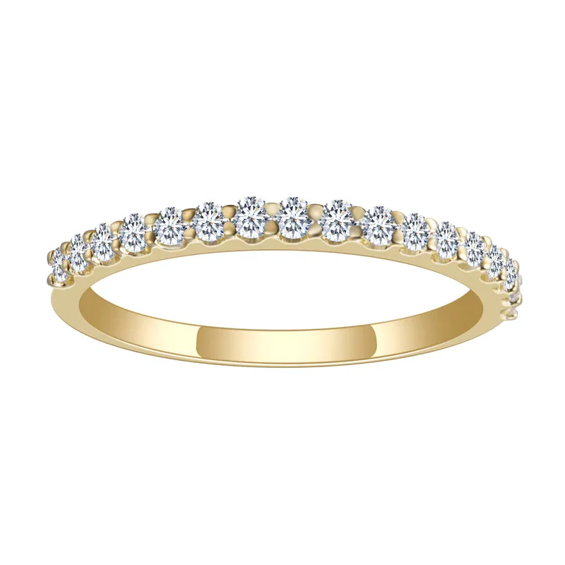17 Stone Round Diamond Half Eternity Gold Band | 0.255 ct
