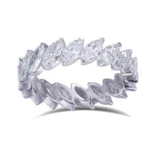 18 Stone Marquise Diamond Gold Band | 3.96 ct