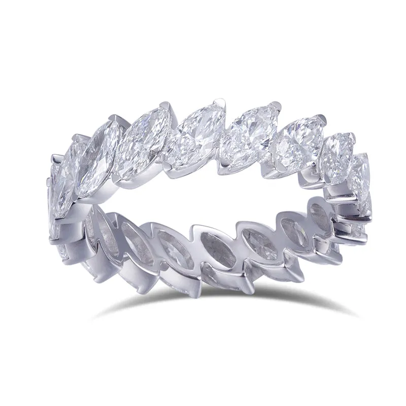 18 Stone Marquise Diamond Gold Band | 3.96 ct