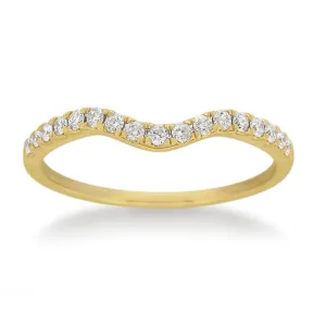 18ct Yellow Gold 'Carina' Contour Ring With 0.2 Carats Of Diamonds Shiels
