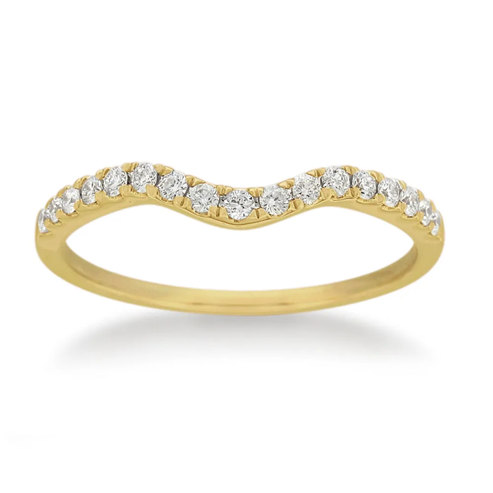 18ct Yellow Gold 'Carina' Contour Ring With 0.2 Carats Of Diamonds Shiels
