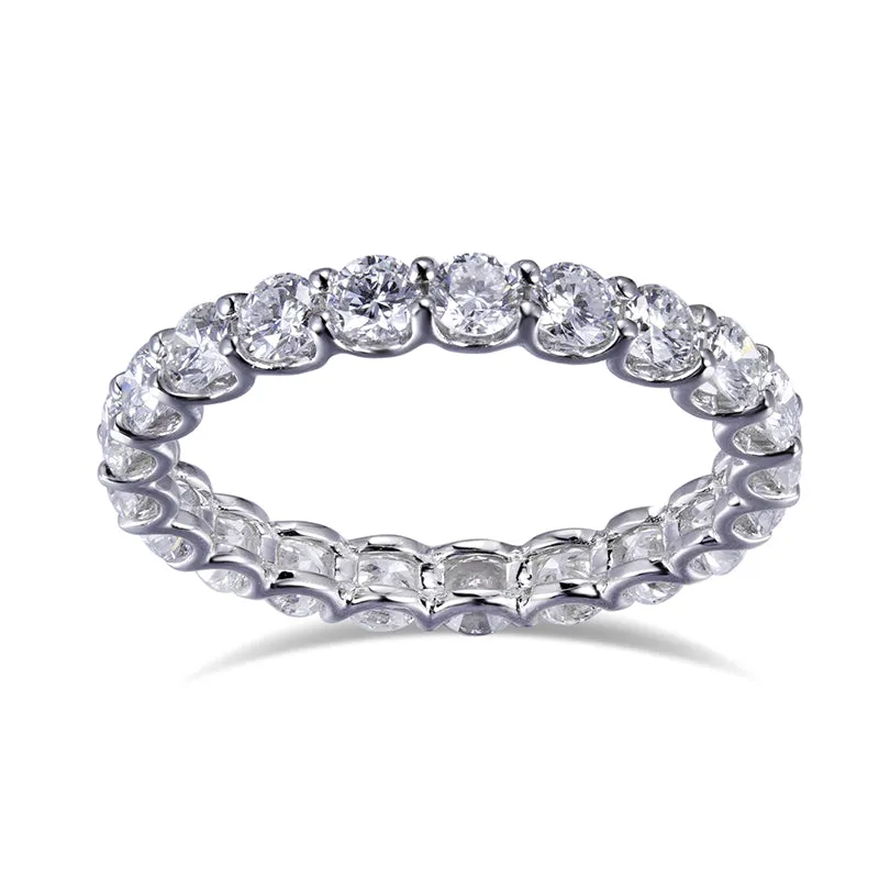 21 Stone Round Diamond Gold Eternity Band | 2.31 ct
