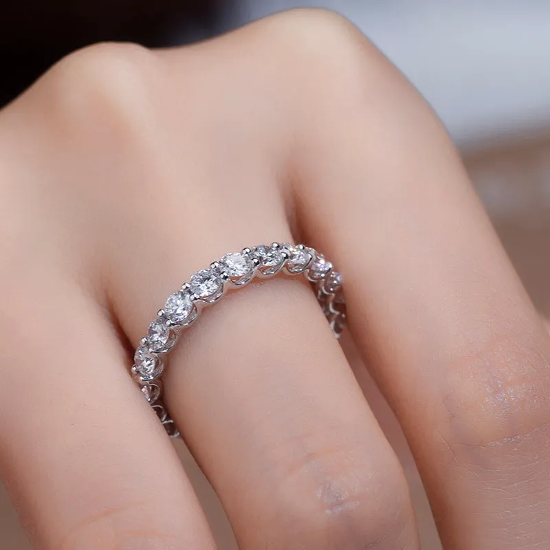 21 Stone Round Diamond Gold Eternity Band | 2.31 ct