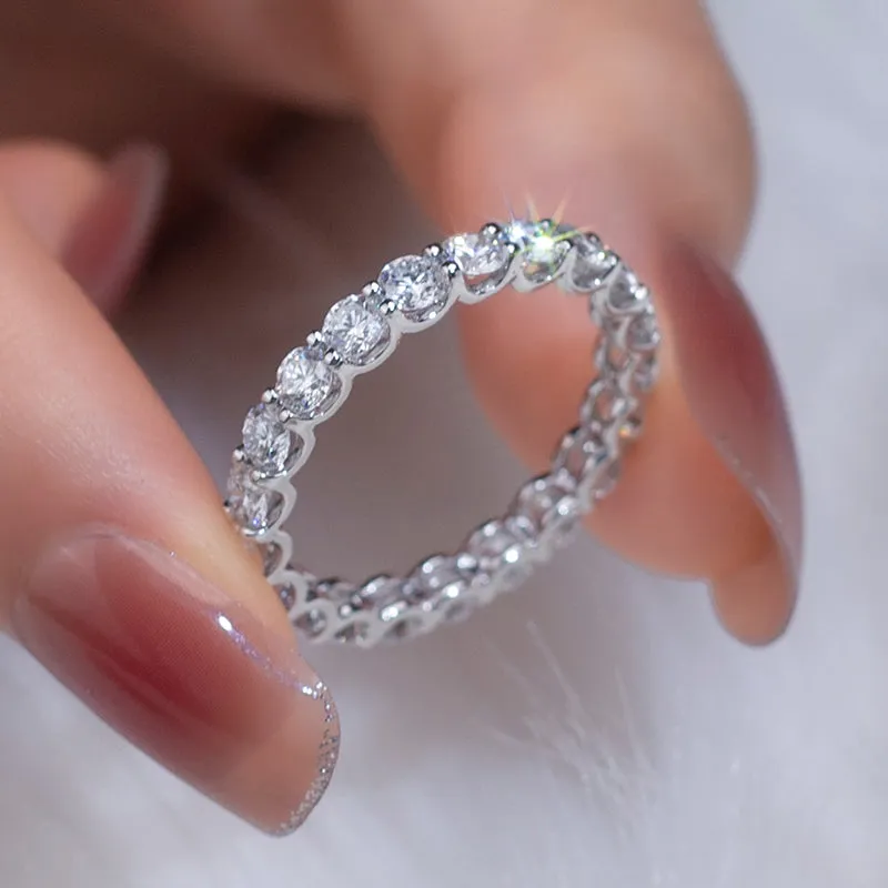 21 Stone Round Diamond Gold Eternity Band | 2.31 ct