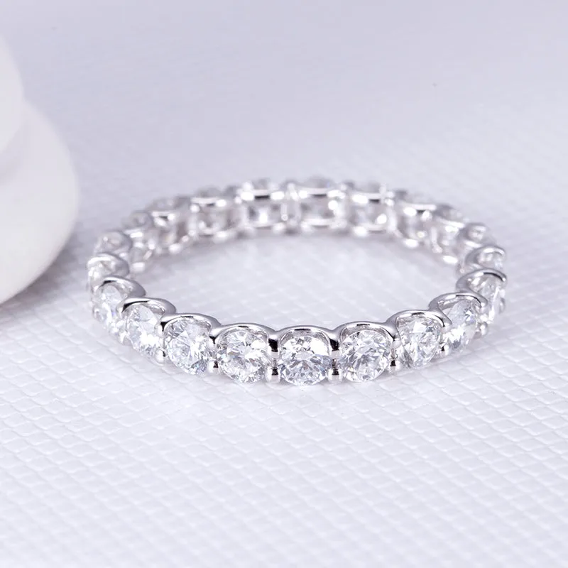 21 Stone Round Diamond Gold Eternity Band | 2.31 ct