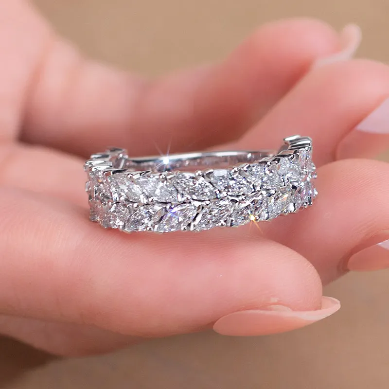 26 Stone Marquise Diamond Gold Band | 3.64 ct