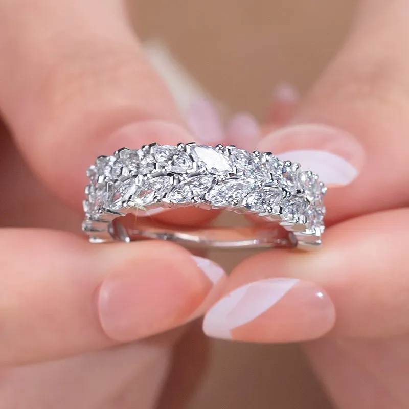 26 Stone Marquise Diamond Gold Band | 3.64 ct