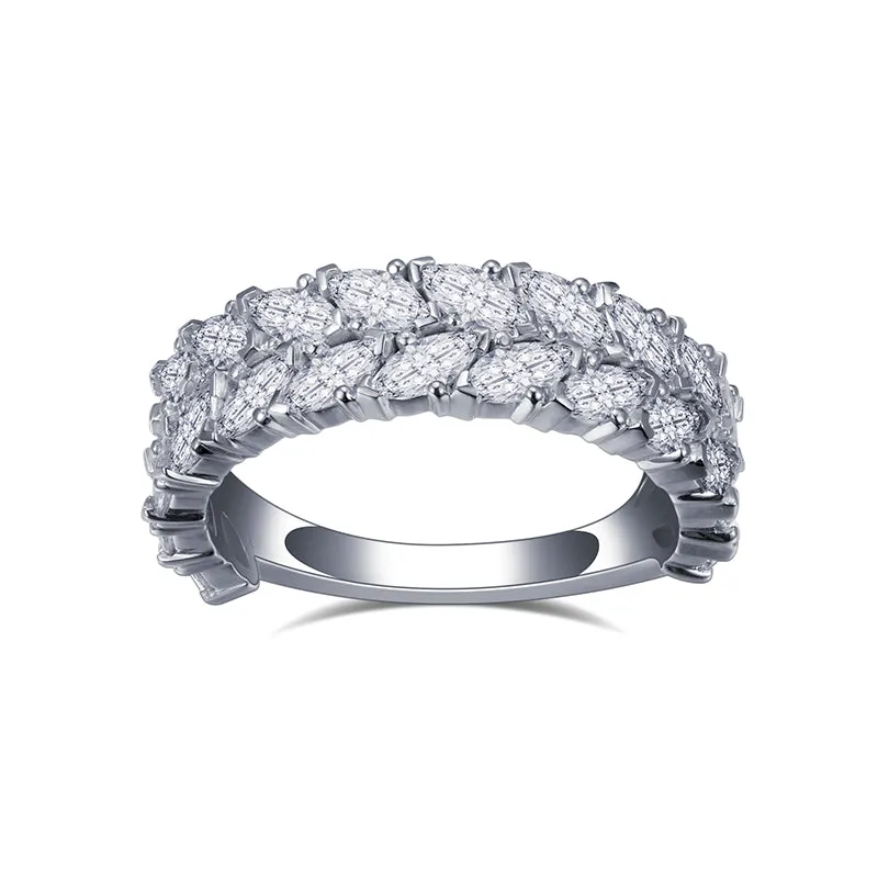 26 Stone Marquise Diamond Gold Band | 3.64 ct