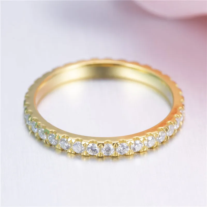 34 Stone Round Diamond Full Eternity Gold Band | 0.765 ct