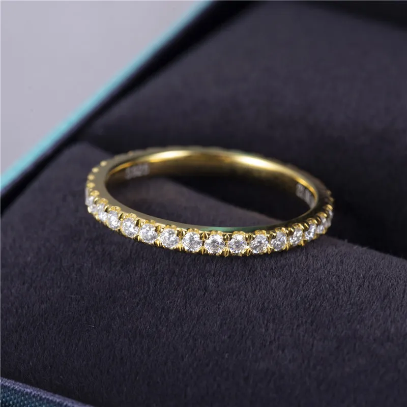 34 Stone Round Diamond Full Eternity Gold Band | 0.765 ct