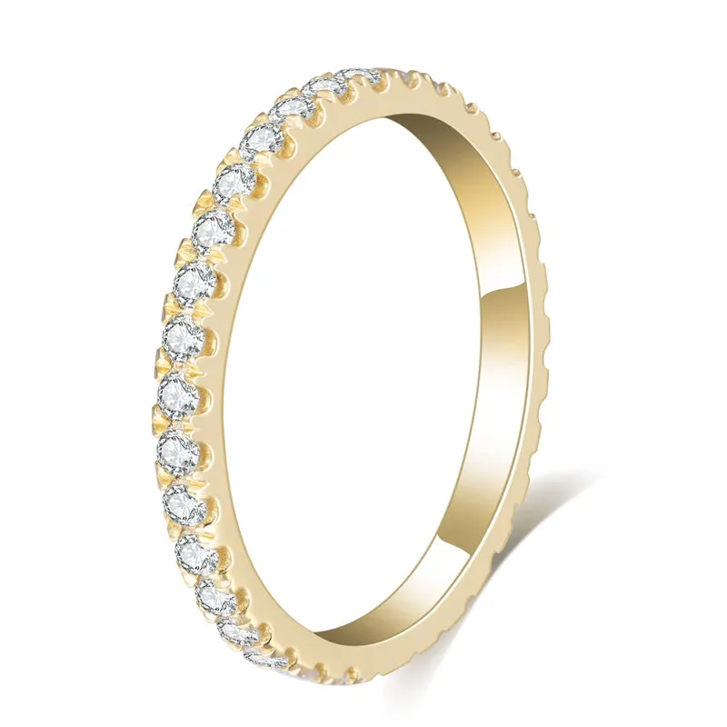 34 Stone Round Diamond Full Eternity Gold Band | 0.765 ct