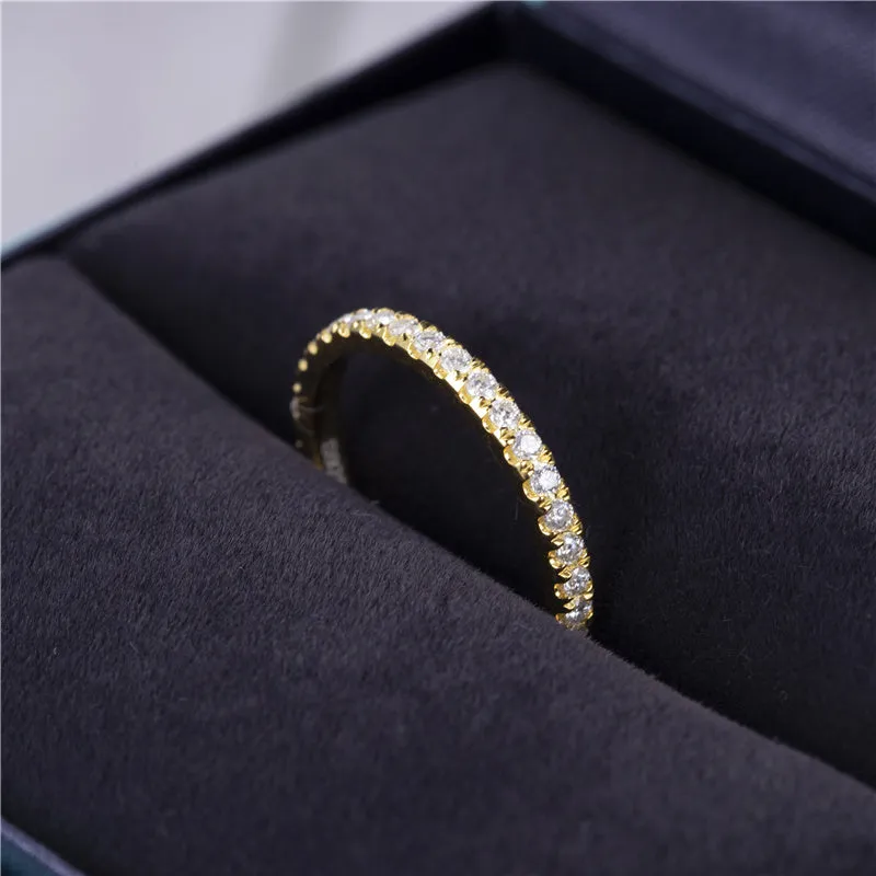 34 Stone Round Diamond Full Eternity Gold Band | 0.765 ct