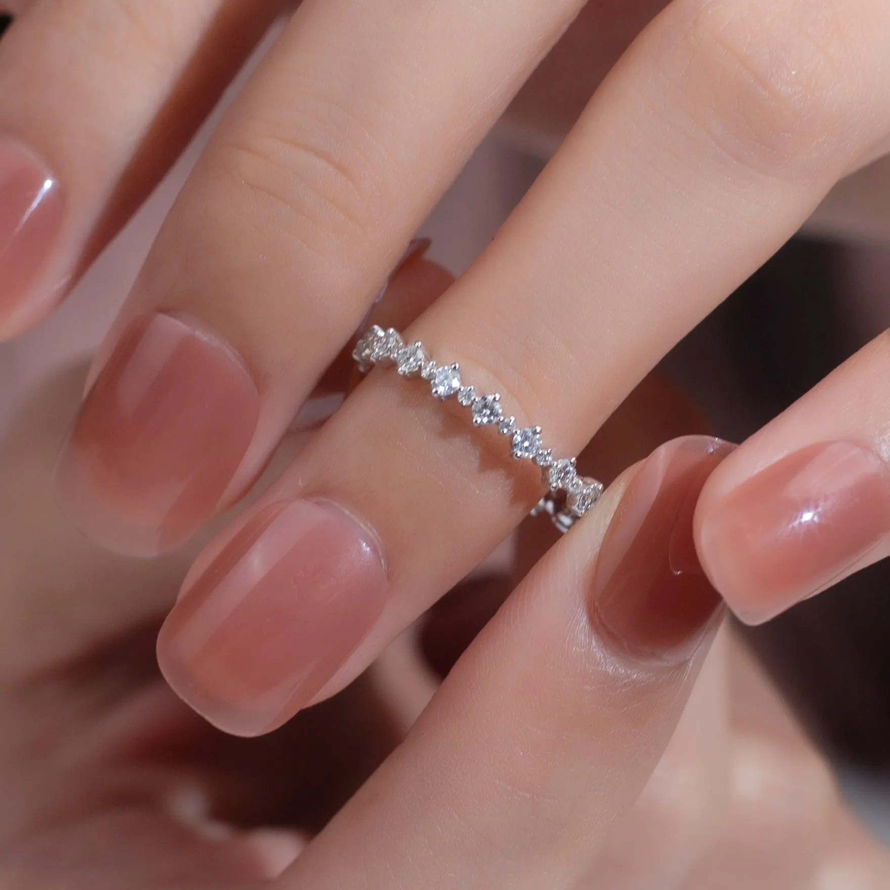 38 Stone Round Diamond Gold Band | 0.606 ct