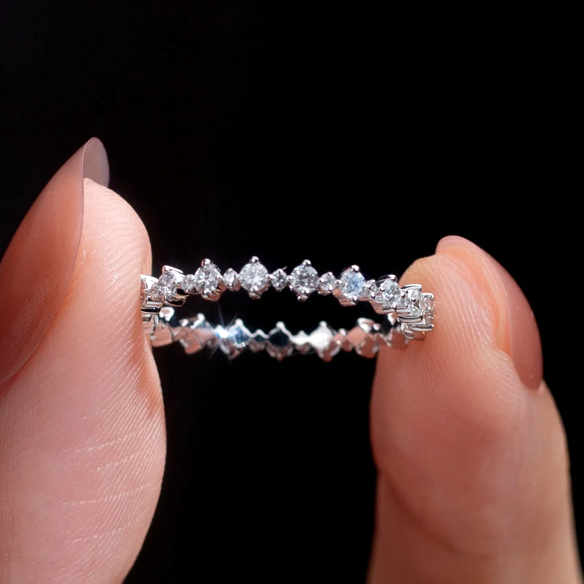 38 Stone Round Diamond Gold Band | 0.606 ct