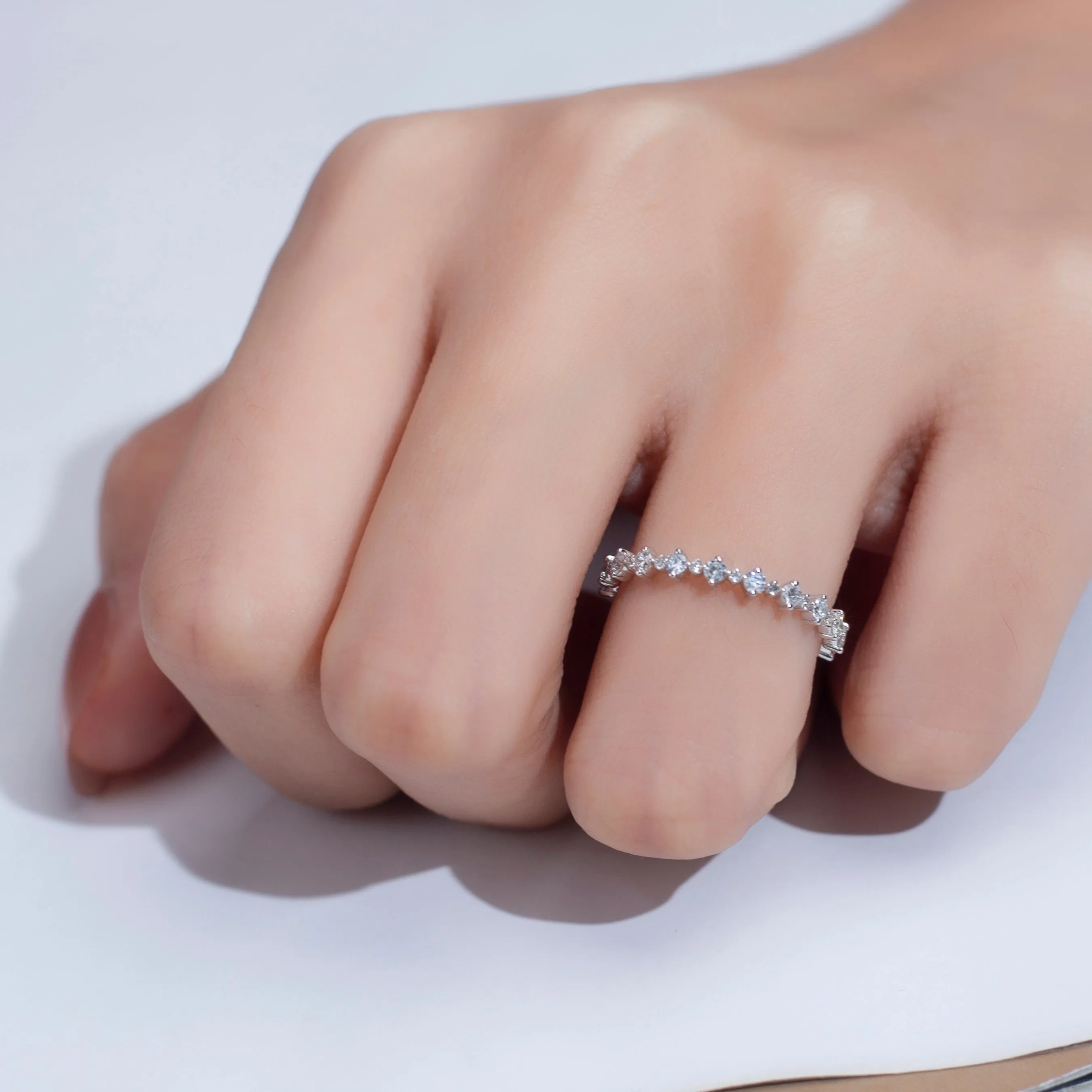 38 Stone Round Diamond Gold Band | 0.606 ct