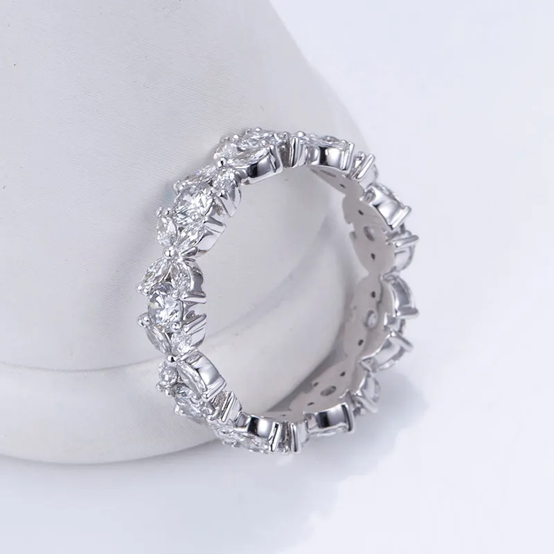 45 Stone Marquise and Round Diamond Gold Band | 1.104 ct