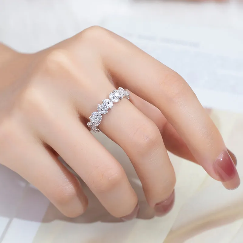 45 Stone Marquise and Round Diamond Gold Band | 1.104 ct