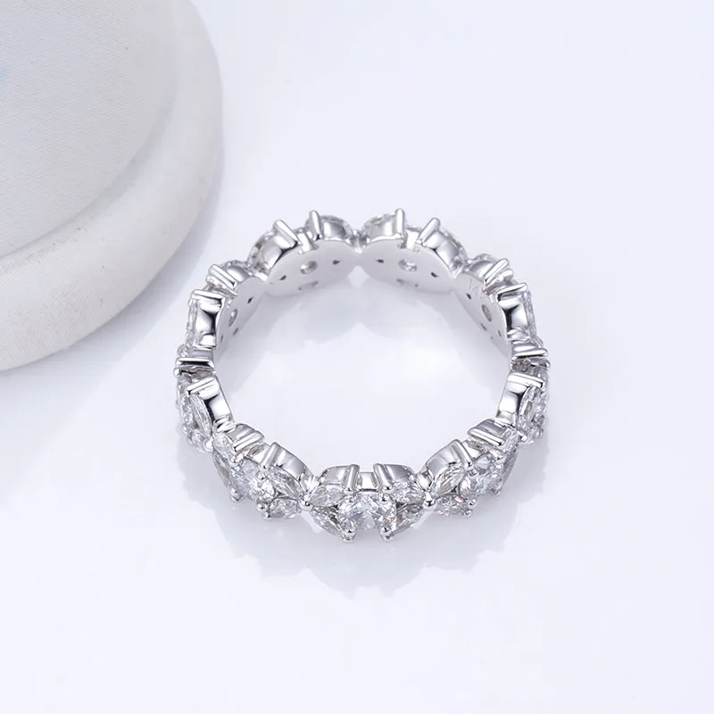 45 Stone Marquise and Round Diamond Gold Band | 1.104 ct