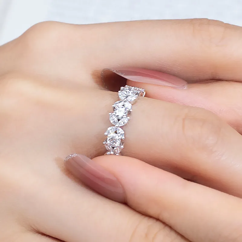 45 Stone Marquise and Round Diamond Gold Band | 1.104 ct
