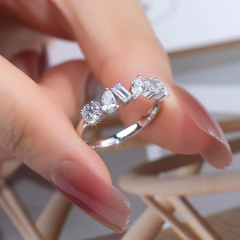 6 Stone Assorted Diamond Gold Band | 1.14 ct