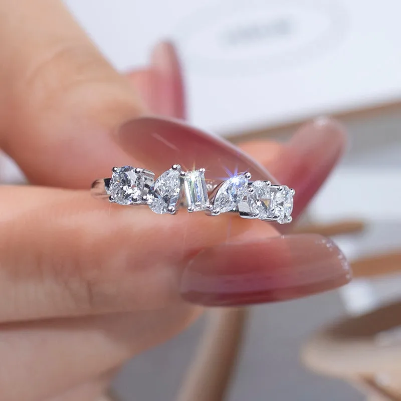 6 Stone Assorted Diamond Gold Band | 1.14 ct