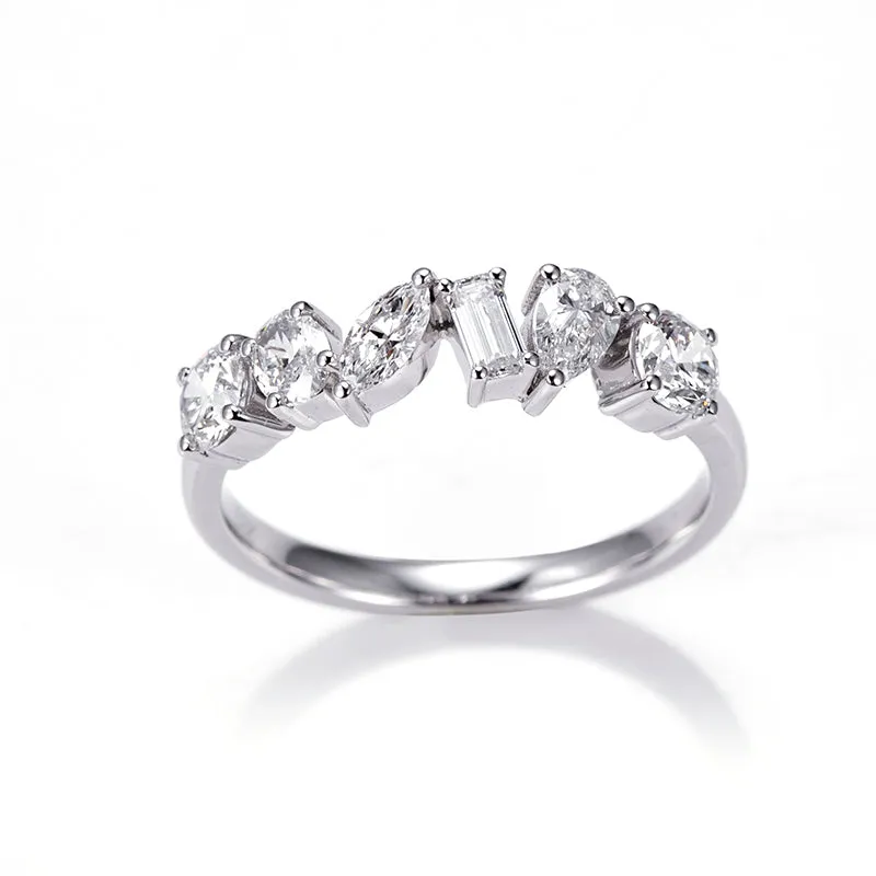 6 Stone Assorted Diamond Gold Band | 1.14 ct