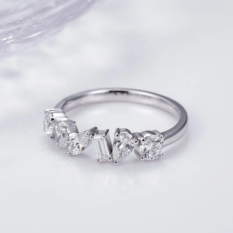6 Stone Assorted Diamond Gold Band | 1.14 ct