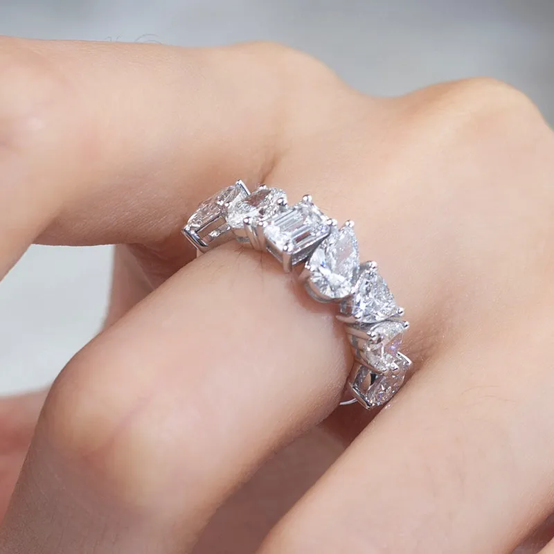 7 Stone Assorted Diamond Gold Band | 2.23 ct