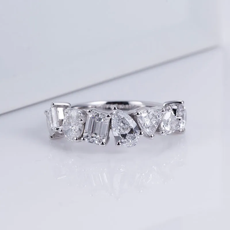 7 Stone Assorted Diamond Gold Band | 2.23 ct
