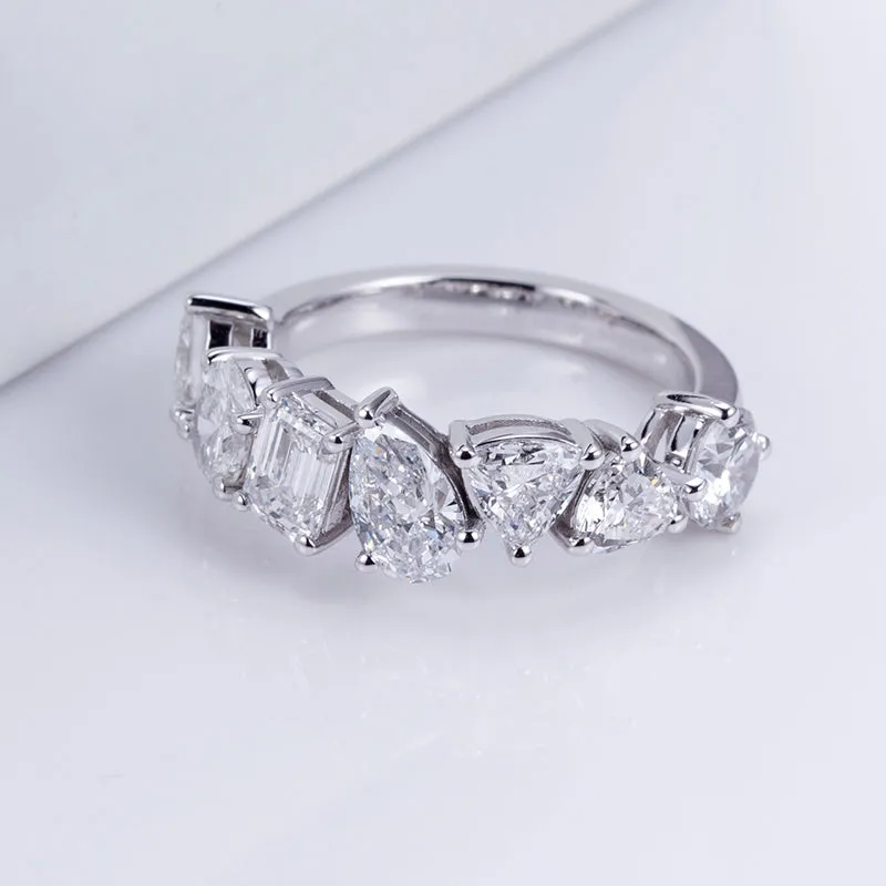 7 Stone Assorted Diamond Gold Band | 2.23 ct