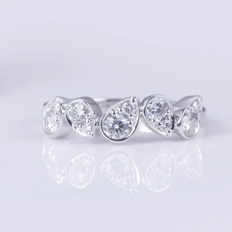 9 Stone Round Diamond Gold Band | 0.328 ct