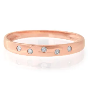 9ct Rose Gold 0.05 Carat Diamond Ring with 5 Brilliant Diamonds Shiels
