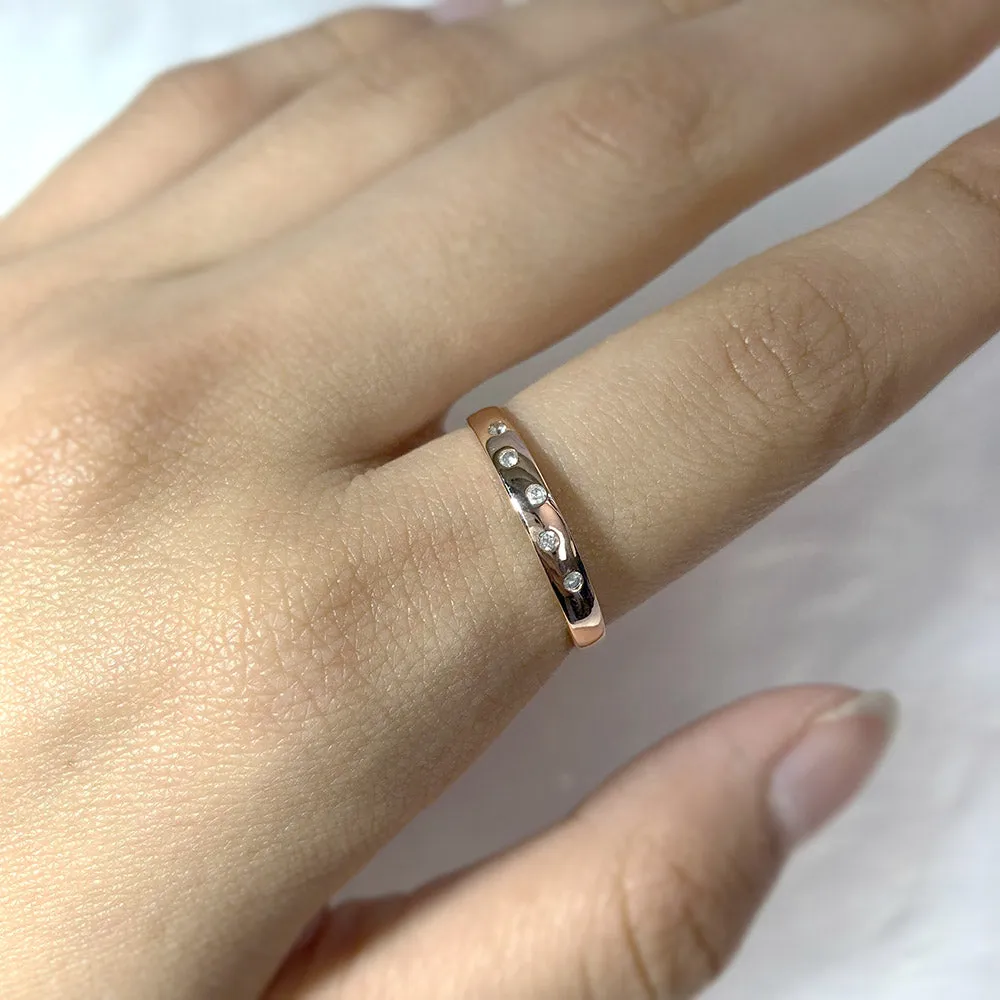 9ct Rose Gold 0.05 Carat Diamond Ring with 5 Brilliant Diamonds Shiels