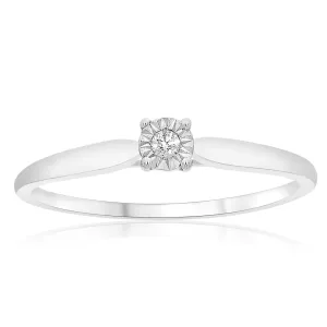 9ct White Gold Solitaire Ring With 1 Diamond Shiels