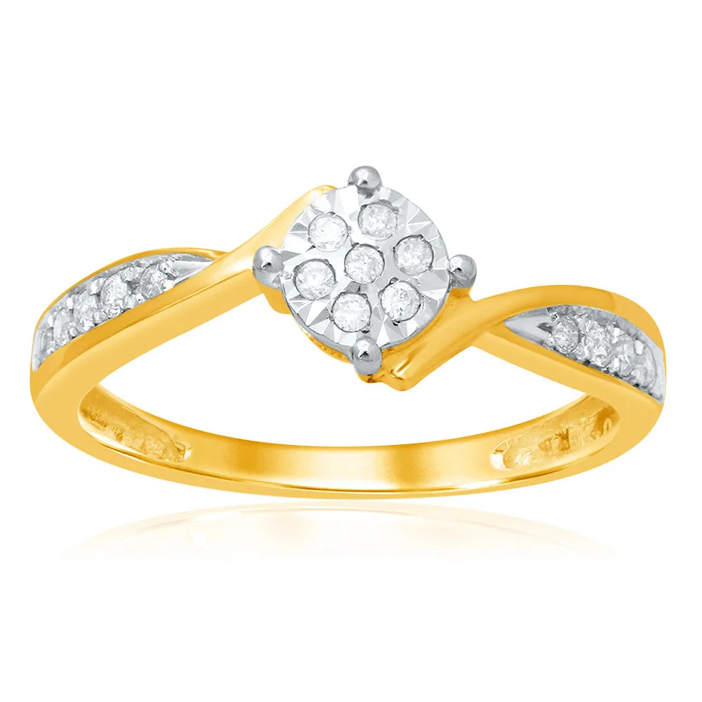 9ct Yellow Gold 15 Point Diamond Dress Ring Shiels