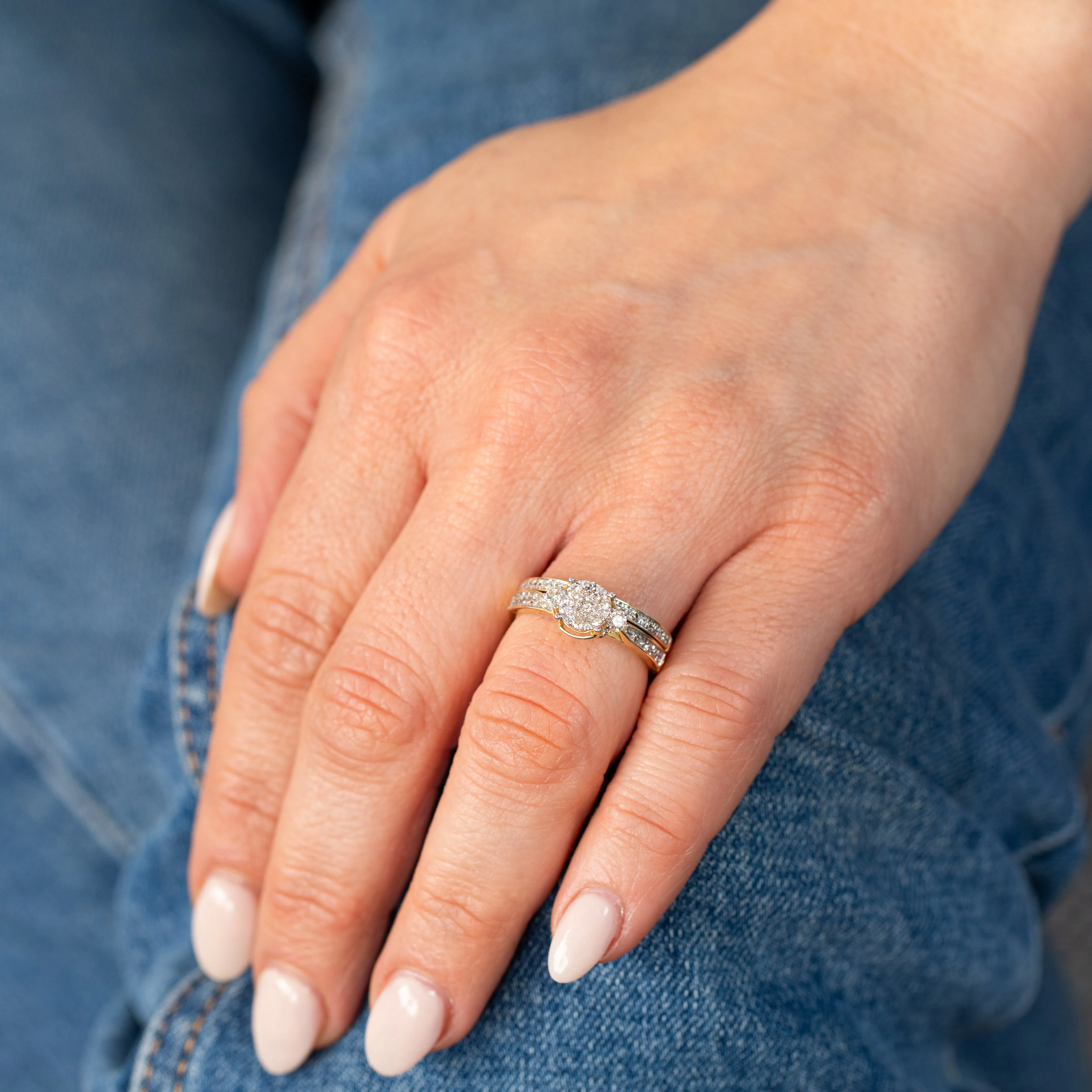 9ct Yellow Gold 3/5 Carat Diamond Bridal Ring Set Shiels