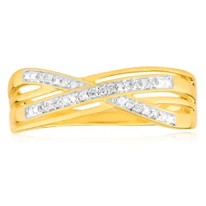 9ct Yellow Gold Diamond Ring with 20 Brilliant Diamonds Shiels