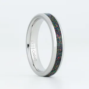 Black Fire Opal Glowstone Stackable Ring