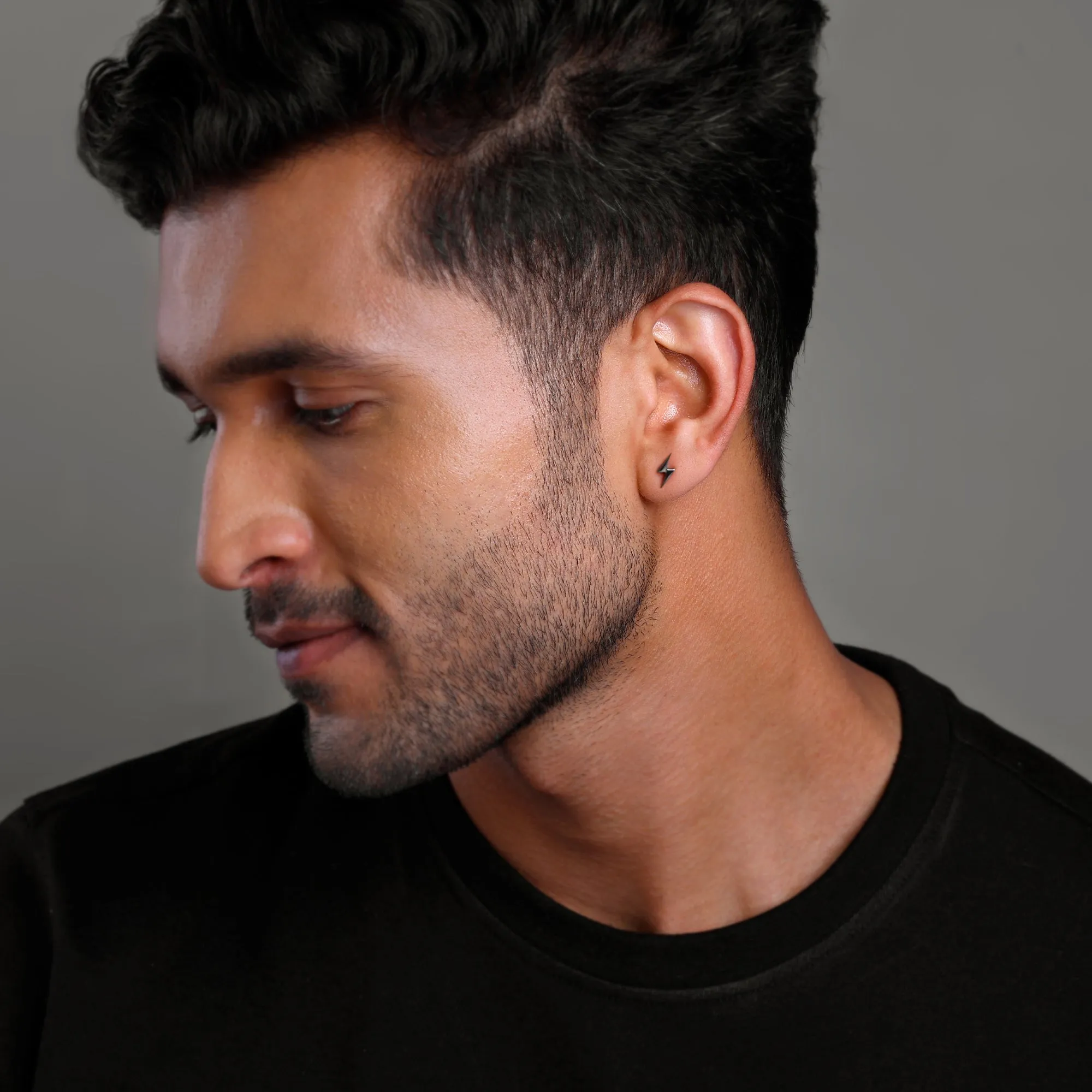 Black Rhodium Thor Stud For Him Giva