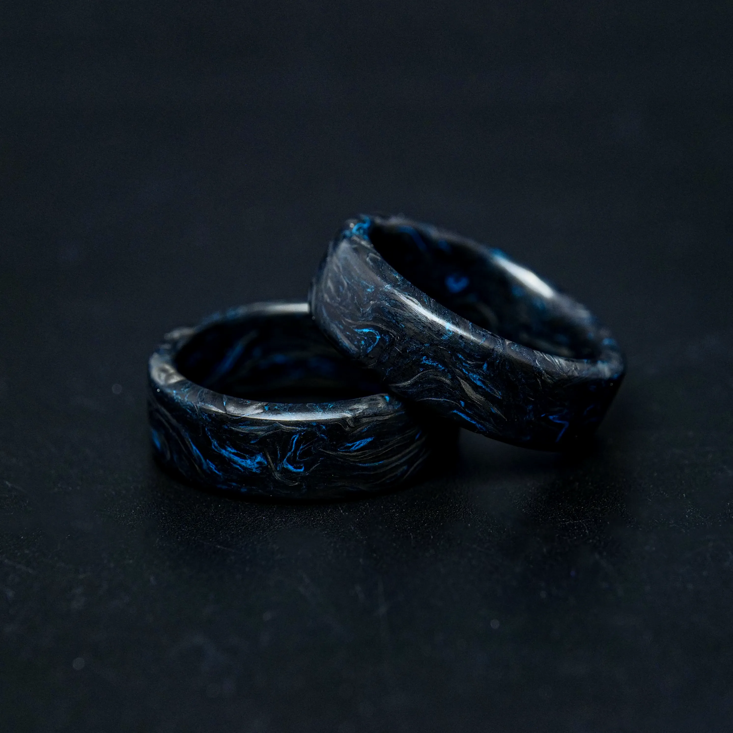 Blue Burl Carbon Fiber Ring