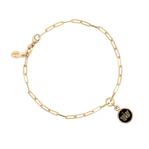 Butterfly 14K Gold Long Link Paperclip Chain Bracelet